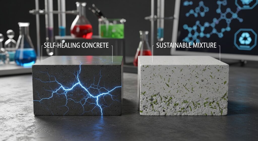 The Future of Concrete: Self-Healing and Sustainable Mixtures