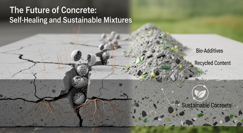 The Future of Concrete: Self-Healing and Sustainable Mixtures